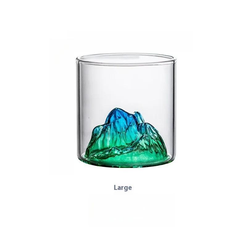 Whiskey Glass 5Oz Mountain Crystal Glass 180/300ml  Round Transparent Crystal Glass Suitable for Drinking WhiskeyCognacCocktail