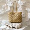 Genuine Leather Women's Bag Large-capacity Hand-held Tote Bag Perforated Window Patterned Single-shoulder Bag