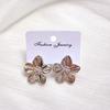 Hyperbole Long Water Droplet Flower Wing Round Wave Square Shell Golden Pendant Earrings for Women CCB Smooth Creative Jewelry