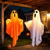 Halloween Tree Ornament Glowing Ghost Hanging Decor, Fabric Light Up for Window Decor Garden Door, Spooky Yard Patio Decoration Party, Trick or Treat