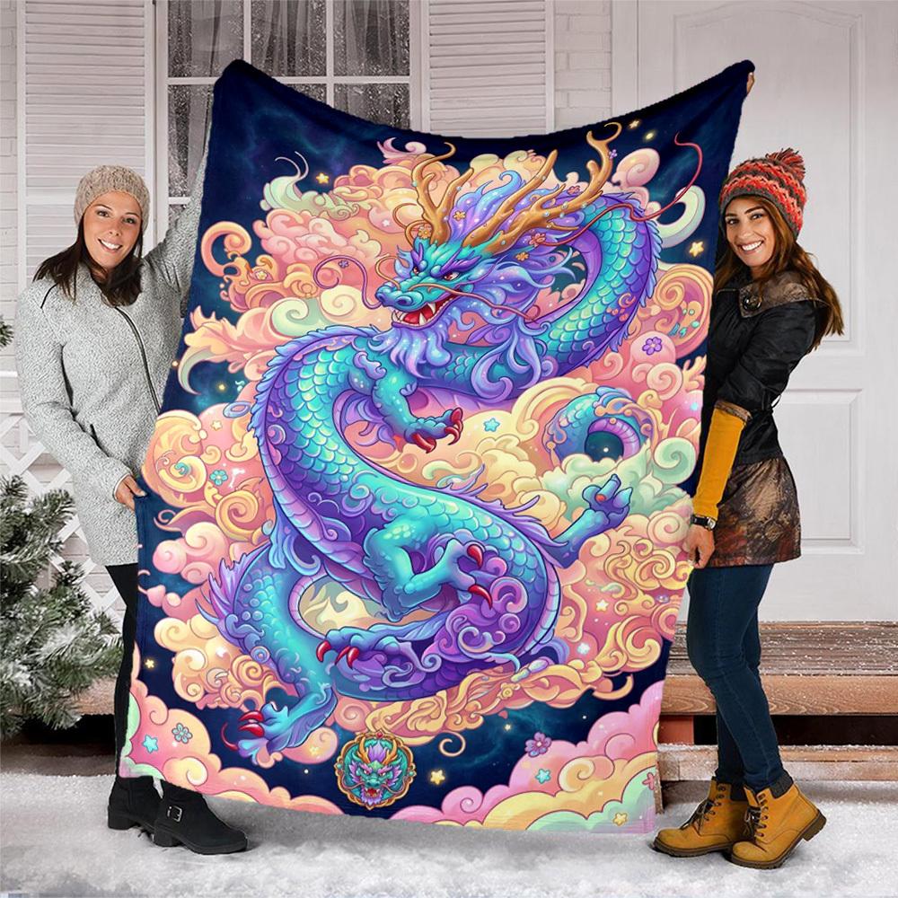 1pc Dragon FantasyOutdoor Blanket, Soft And Comfortable Blanket, Casual Warm Outdoor Blanket, Good Birthday Gift yy260328082