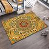 Mandala Pattern Carpet with Vibrant Yellow and Red Bohemian Style Design Suitable for use as an anti-slip for living room bedroom sofas
