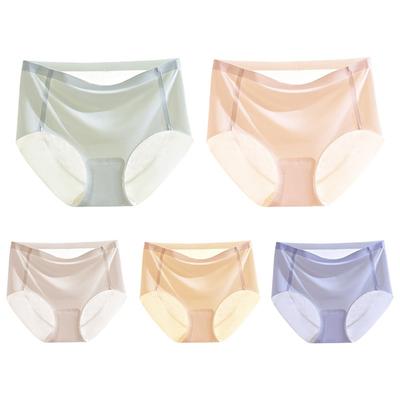 Women's Seamless Ice Silk Panties 5 Pack