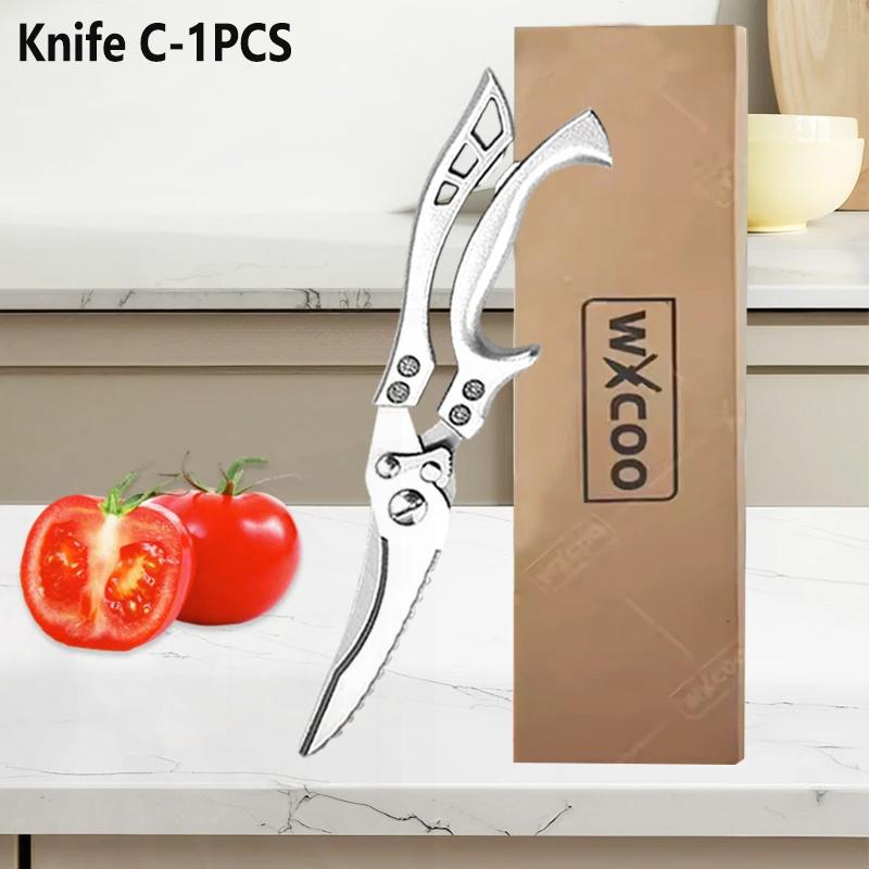 WXCOO Stainless Steel Kitchen Knife Household Fruit Utility Knife for Meat Cutting Boning Knife for BBQ Cooking Kitchen Supplies