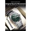 POEDAGAR Luxury Business Men's Quartz Watches Date Week Man Stainless Steel Watch Waterproof Luminous Fashion Wristwatch+Box