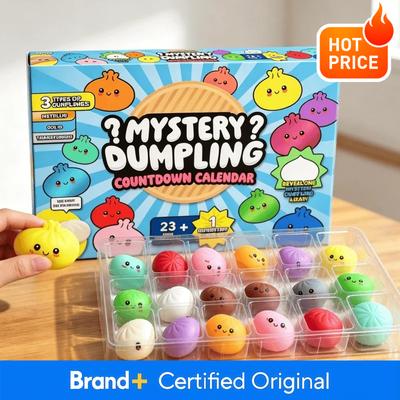 Aranyos Gombóc Adventi Naptár 24 Nap Vakzsákos Felemelkedő Squishy Fidget Játék Stressz Szorongásoldó Dekompresszió Gyerekjáték