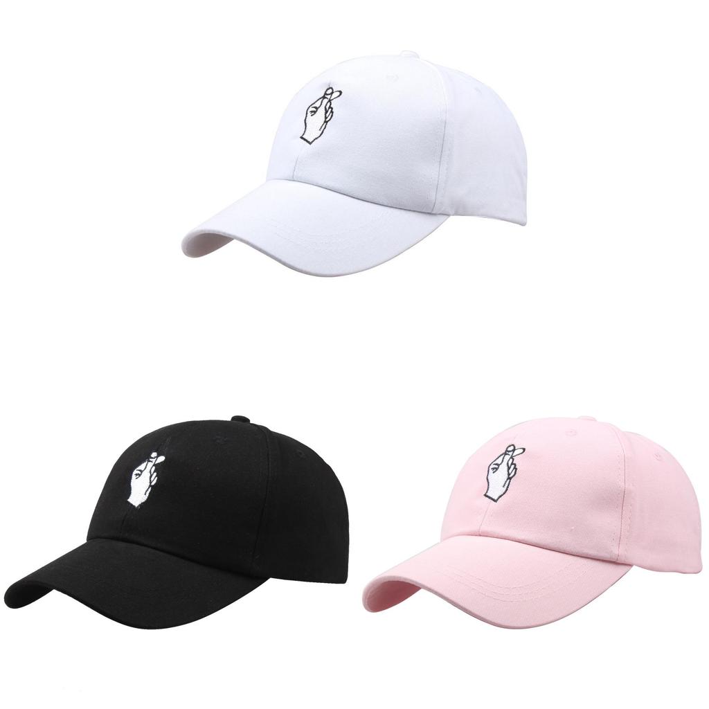 Ulzzang Heart Hand Gesture Baseball Cap With Cotton Brim For Summer And Casual Wear