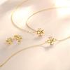 FANCIME 18K Gold Diamond Necklace for Clover 18K Yellow Perfect Gift for Gift Wrapping Included Women, Lab-Grown Diamonds, Four-Leaf Design, Gold,