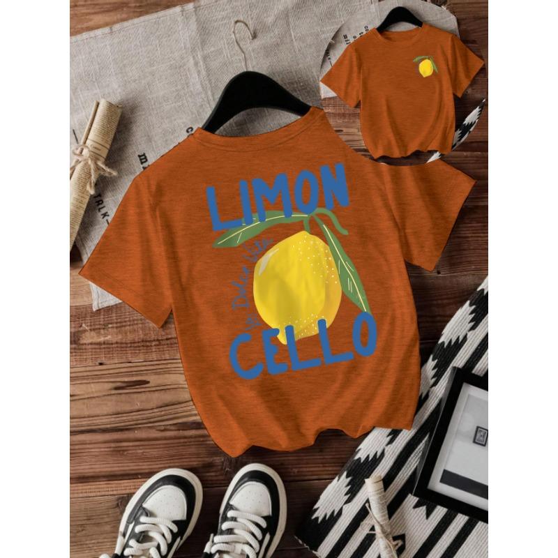 Zitronenfarbenes modisches lockeres Freizeit-T-Shirt mit kurzen Ärmeln und Rundhalsausschnitt
