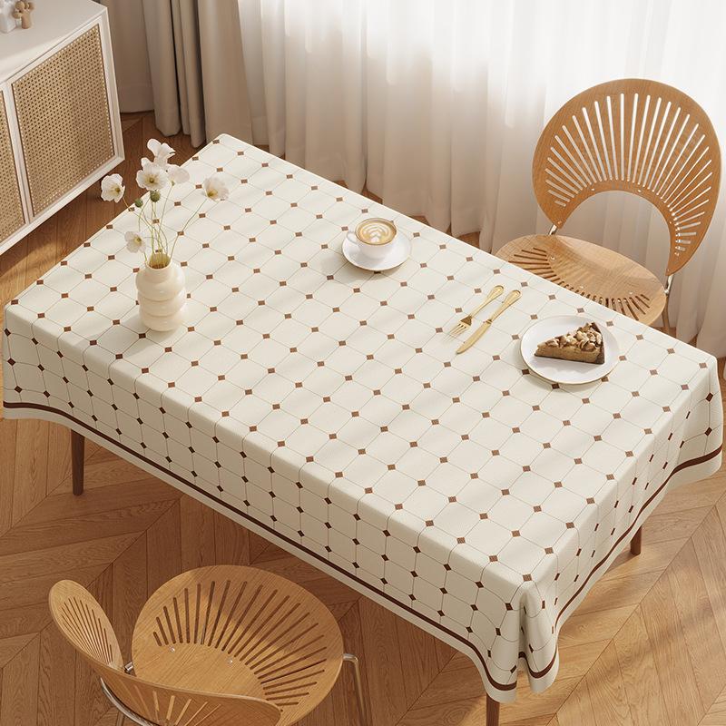 Dining Table Cloth, Tabletop Protective Pad, Waterproof, Oil-Proof, Anti-Scalding, Leave-In, Small Fresh And Versatile Rectangular Dining Table