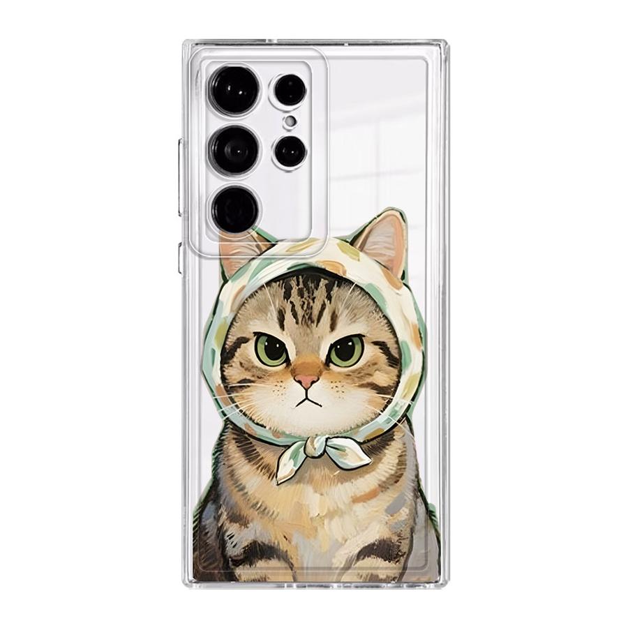 

Мультяшный чехол-накладка с кошкой для Samsung Galaxy S26 S23 Ultra Note 20 Ultra 10 S24 S22 FE S21 S20 Plus S25 Edge Galaxy S21 Ultra 5G