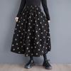 Plus size Corduroy High waist vintage Polka Dot  Spring autumn Winter casual loose long for woman skirts womens skirt