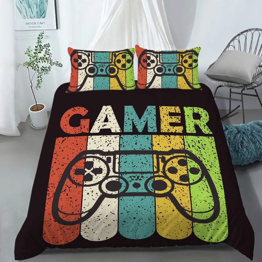 Gamepad Digital Printing Three-Piece Set, Home Textile Four-Piece Set, Quilt Cover, Bed Linen, Bedding