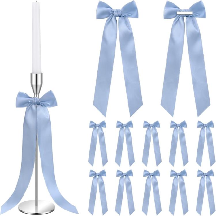 12 Piece Elegant Satins Ribbon Bowknots User Friendly Design Ribbon Gift Wrapping Supplies For Wedding Birthday Decorations