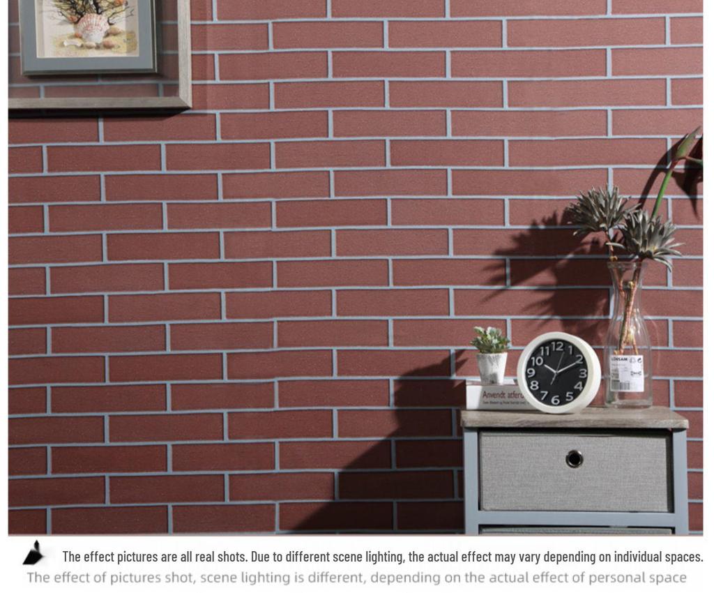 Black Retro Brick Wallpaper: Self-Adhesive, Waterproof, Moisture-Proof, Antique Tile Wall Sticker