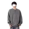 American Ruffian Handsome Crew Neck Sweater Men's Henry Collar Top New Autumn and Winter Lazy Knitted Sweater Pullover Jacket
