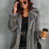 2024 European & American Women's Autumn/Winter Faux Fur Collar Coat