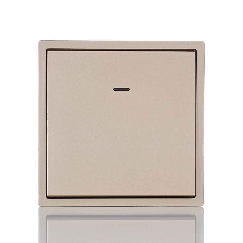 Multi Combination Available White Black Grey Gold Color EU Standard 1 Gang 1 Way Wall Light Rocker Switch with LED Indicator