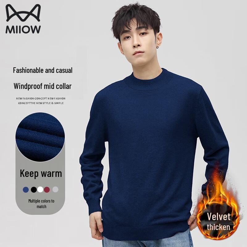 MiiOW Men's Autumn/Winter Round Neck Knit Sweater