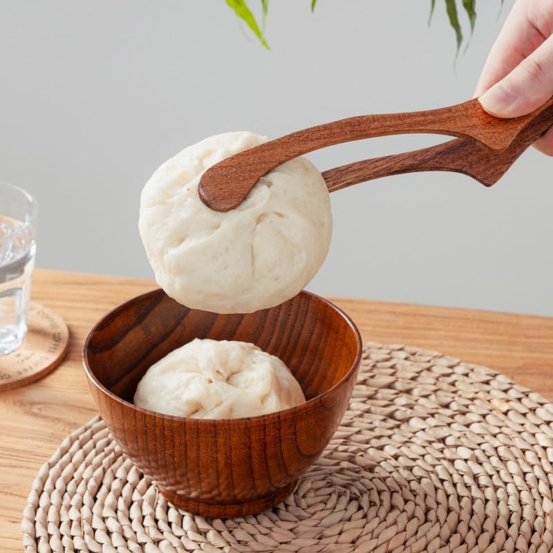 Pinze da Cucina in Legno con Punta Rialzata Leaguegg 29cm Pinza per Cibo Leggera per Cucinare BBQ Campeggio con Piccola Pinza di Bambù