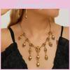 Necklace Gothic Skeleton And Earrings Set With Alloy Material For Halloween Festivities And Style Alternative