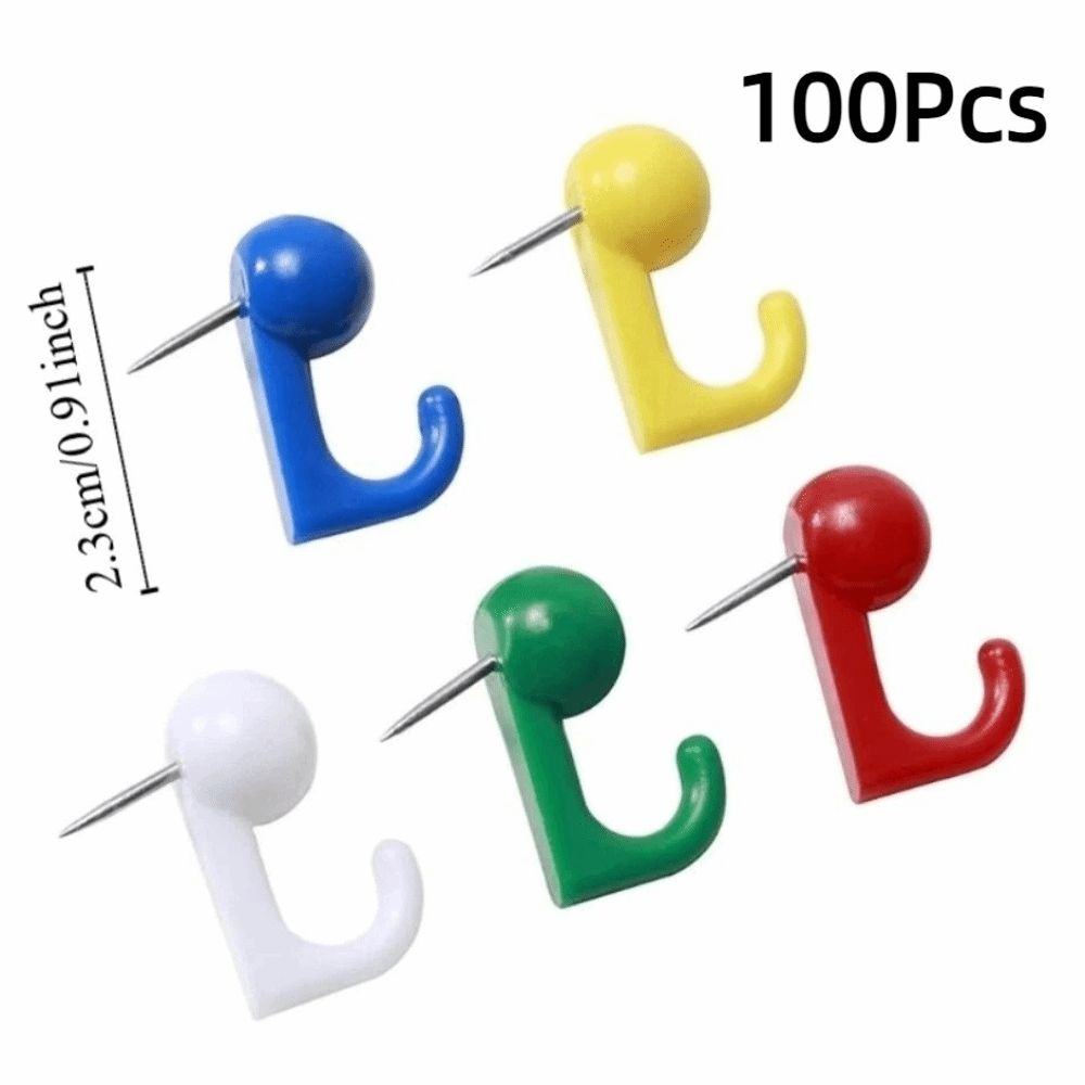 100Pcs DIY Colorful Push Pins Reusable Multifunctional Board Thumbtack Easy Install with Box Thumb Tacks Office School Supplies