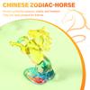 Crystal Horse Statue Year of The Horse 2026 Crystal Figurine Present Collectible Figurine for Home Office Lucky Wealth Chinese