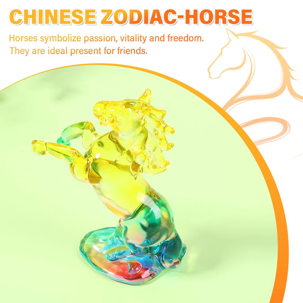 Crystal Horse Statue Year of The Horse 2026 Crystal Figurine Present Collectible Figurine for Home Office Lucky Wealth Chinese