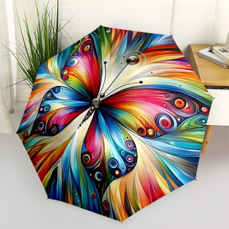 

1pc Colorful Butterfly Automatic Opening/Closing Umbrella with Operation & Windproof Canopy yy260311089