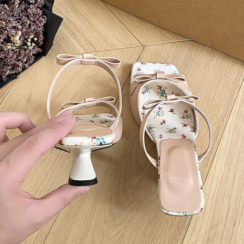 Fashion New Style Fashion Summer Wedges Heel Women Slippers Fashion Open Toe Butterfly-knot Ladies Dress Slides Lazy Shoes Zapatos Mujer