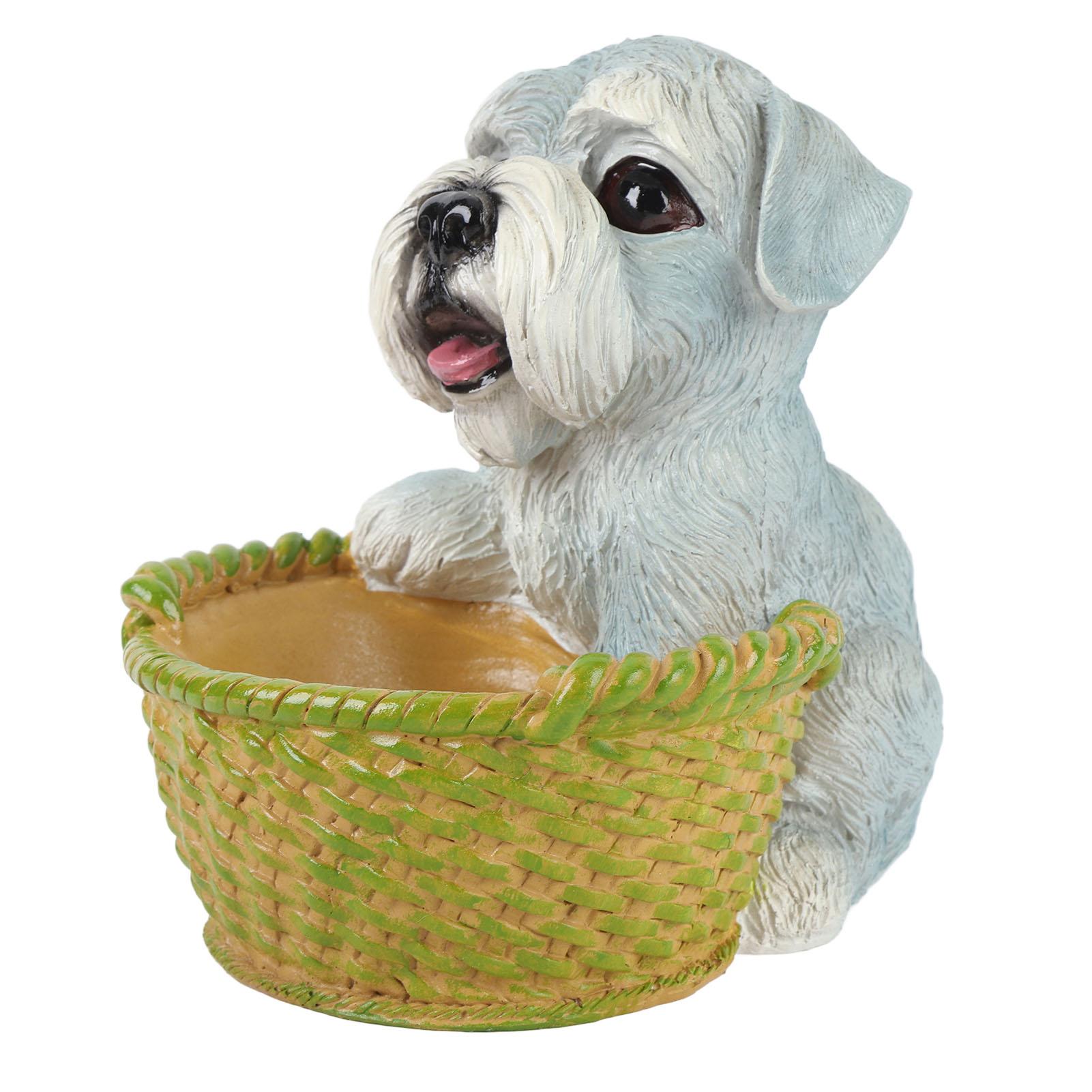 

Cute Dog Ornament Entry Key Storage Basket Puppy Statue for Living Room Entrance Office Decoration Type 2