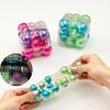 Creatieve Squishy Rubiks Kubus Kubusvormige Fidget Speeltjes ASMR Gekleurde Parelkogel Blok Knijpspeeltje Plezier Anti-stress Sensorisch Volwassen Cadeaus