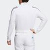 Adidas Logo Striped Long Sleeve Slim Fit Polo Shirt Men Tops White HA3124