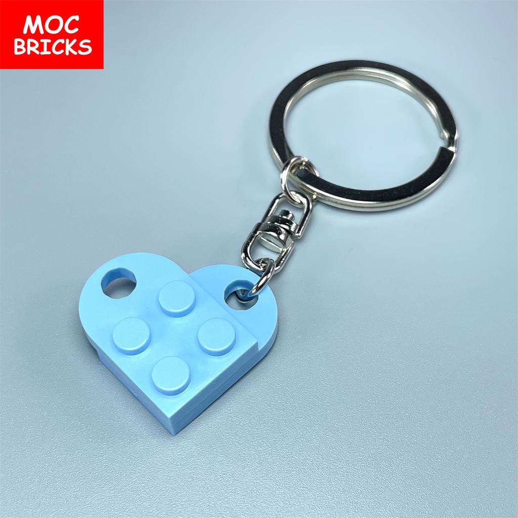 Non-Toxic Moc Bricks Heart Key Chain Plate Modified 2X3 With Hole 3176 Coupling Love Thanksgiving Educational Building Block Lovers Gift