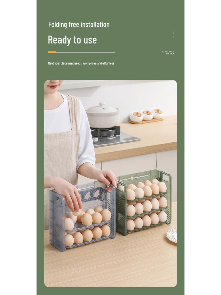 Multi-Layer Egg Storage Box - Fresh-Keeping, Anti-Fall, Food Grade, Handheld with Timer