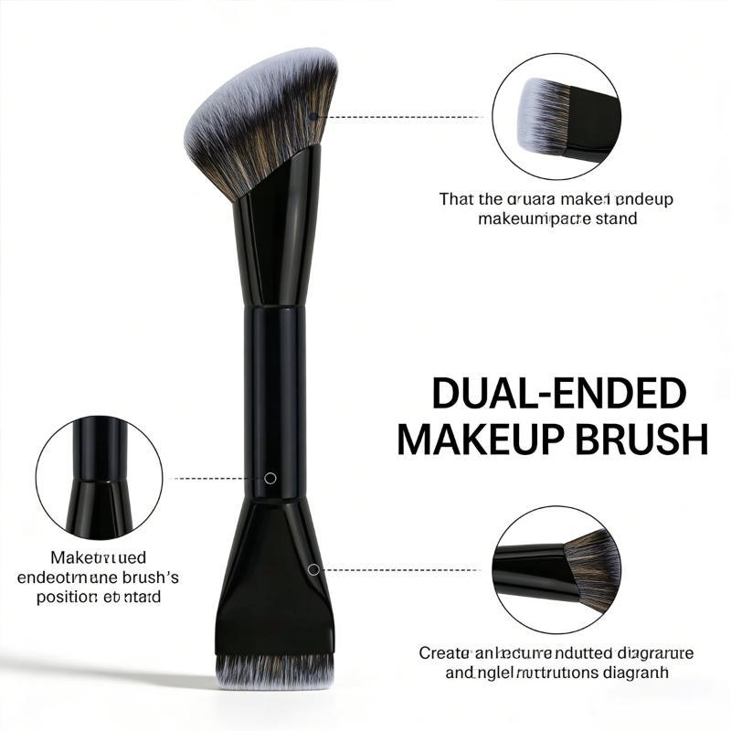 Pincel de Maquiagem Dupla Face Com Cerdas Macias e Densas Para Base Contorno Blush Perfeito Para Maquiagem Diária Uso em Viagem