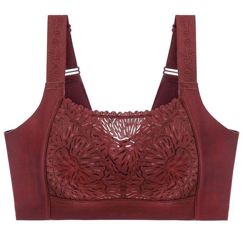Lace Lingerie Women s Gathered Anti-sagging Bra Adjustable Bra No Underwire Sexy Bra 34/75C
