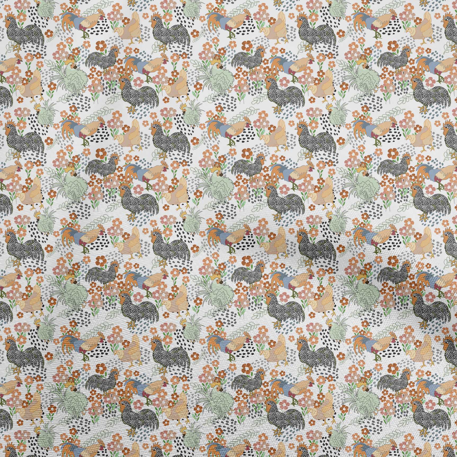 

oneOone Cotton Flex Lime Green Fabric Birds Rooster Sewing Fabric By The Yard Printed Diy Clothing Sewing Supplies 40 Inch 42 Inch Wide - Viscose Chiffon білий