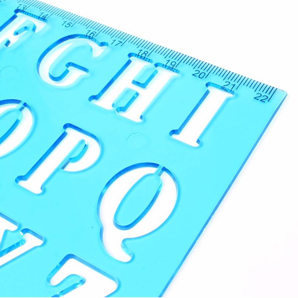 Plastic Drawing Ruler Alphabet & Number Hollow Template Stencil Learning Tool for Children Students School Office