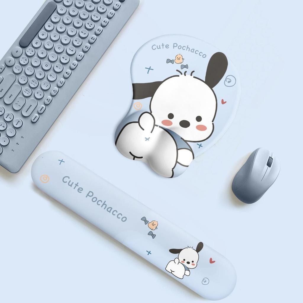 Pochacco Wrist Rest Mouse Pad & Keyboard Hand Support – Cute Desk Mat for Girls