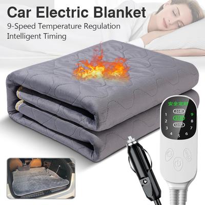 12V Elektrická deka do auta 9 úrovní ohřevu Vyhřívaná cestovní deka pro auto Venkovní cestování Kempingová podložka 70X180cm/120X150cm/50X150cm