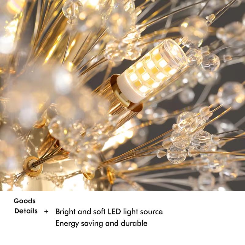Nordic modern dandelion crystal chandelier ceiling light room home decoration light restaurant light bedroom 220V ceiling light