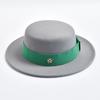 British Style Fedora Hats for Women Fashion Autumn Winter Flat Top Bow Elastic Ribbon Felt Hats Wedding Dress Jazz Cap