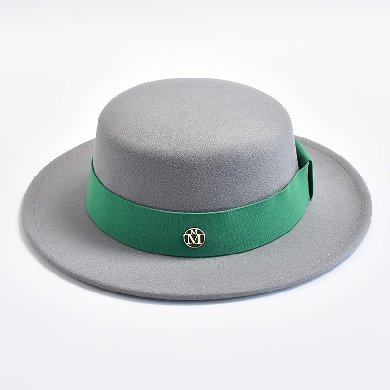 British Style Fedora Hats for Women Fashion Autumn Winter Flat Top Bow Elastic Ribbon Felt Hats Wedding Dress Jazz Cap