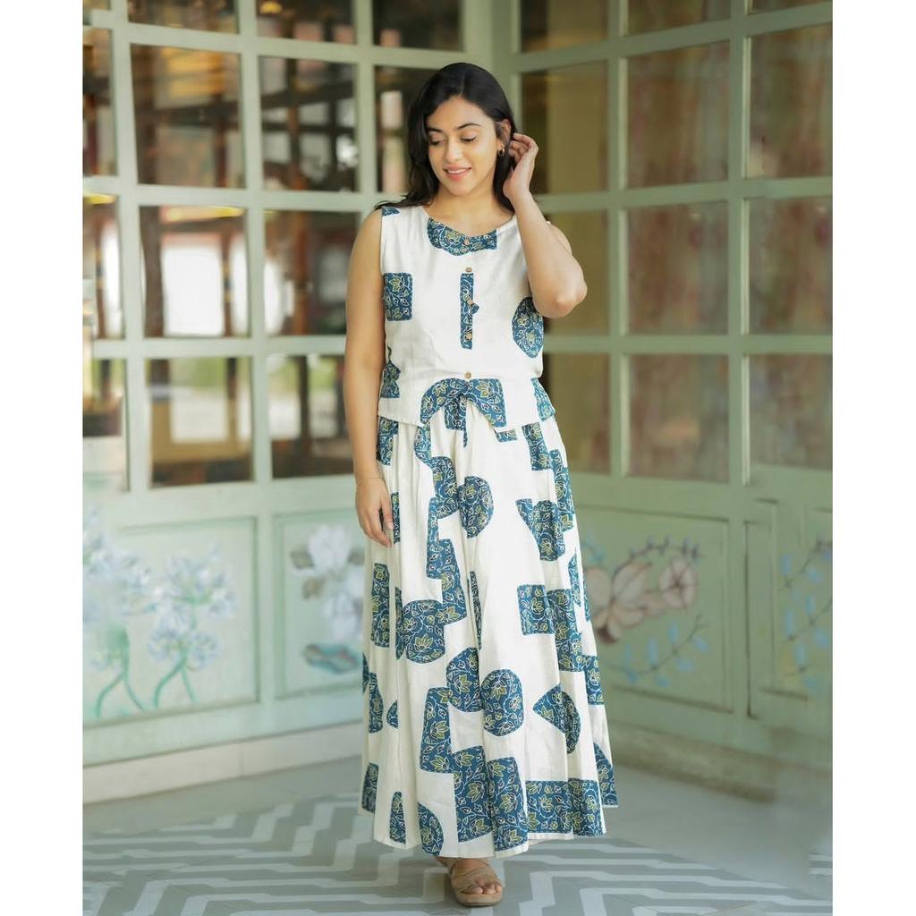 Women Party Wear Top Kurti Skirt Set Indian Designer Ethnic Kurta Cord Set Dress