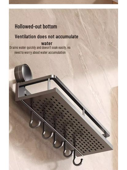 No-Drill Bathroom Suction Cup Shelf - Wall-Mounted Vanity & Toilet Storage Rack