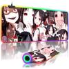 Anime Kaguya-sama Large Non-slip Mouse Pad LED Backlit Shinomiya Kaguya Leopard Mouse Pad Table Overwatched Gaming Keyboard Mat