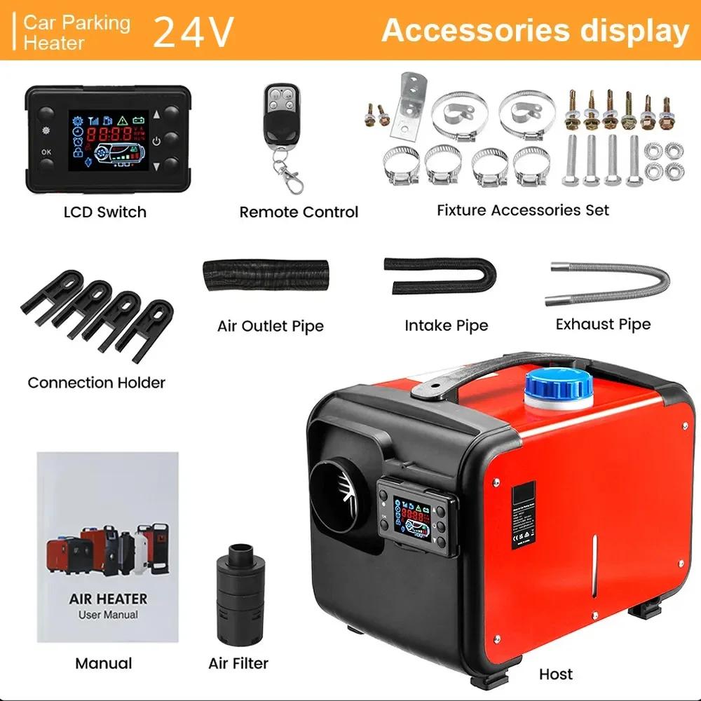 Car Diesel Heater 12V 24V 220V 5KW Air Parking Heater Diesel Heating Low Noise Heater for Truck Bus RV Trailer Boat Heater Kits