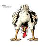 Static Adsorption Sticker Funny Chicken Window Cling, Upside Down Rooster Glass Sticker, Wall Decor Waterproof Non-adhesive Decal for Living