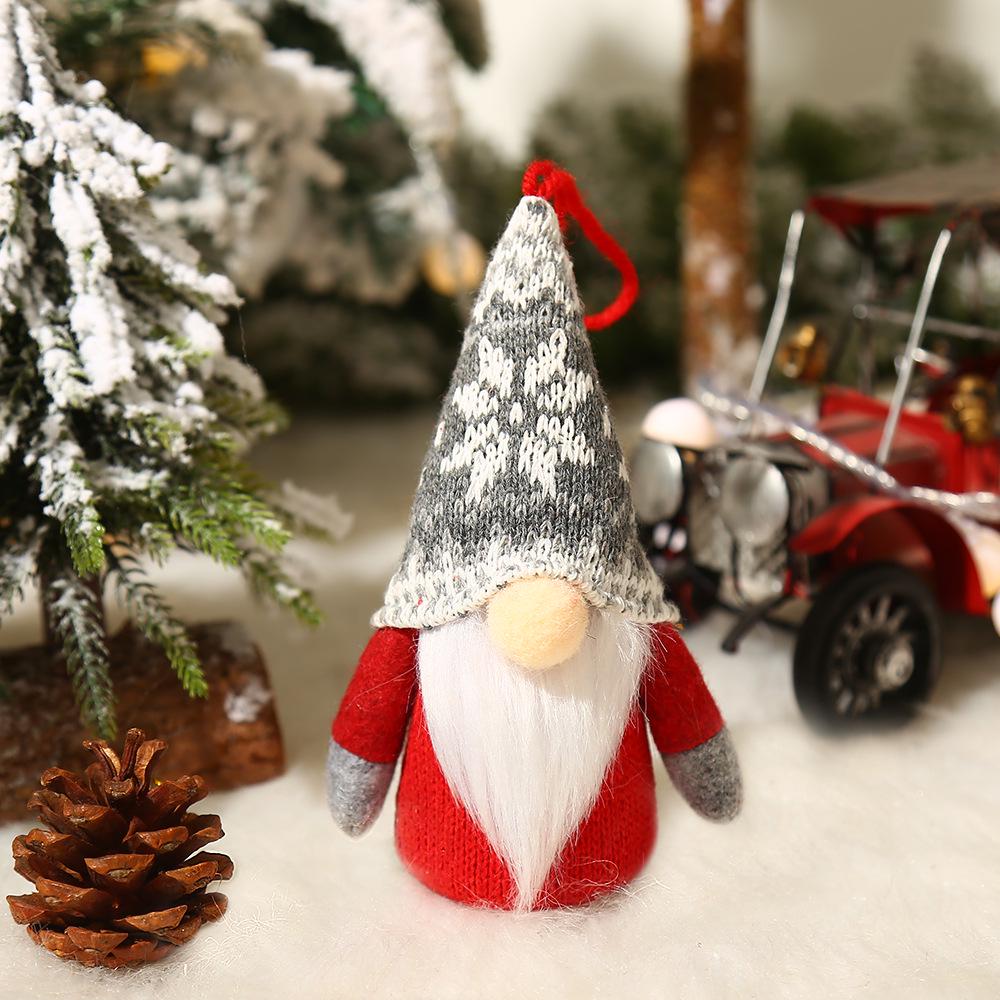 Glowing Faceless Santa Knit Doll Christmas Display Prop